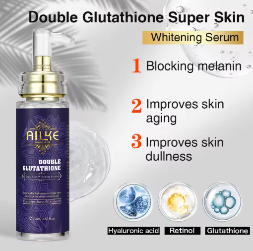 AILKE Brightening Serum, Hydrating Serum, Collagen & Glutathione Formula for Dark Spots